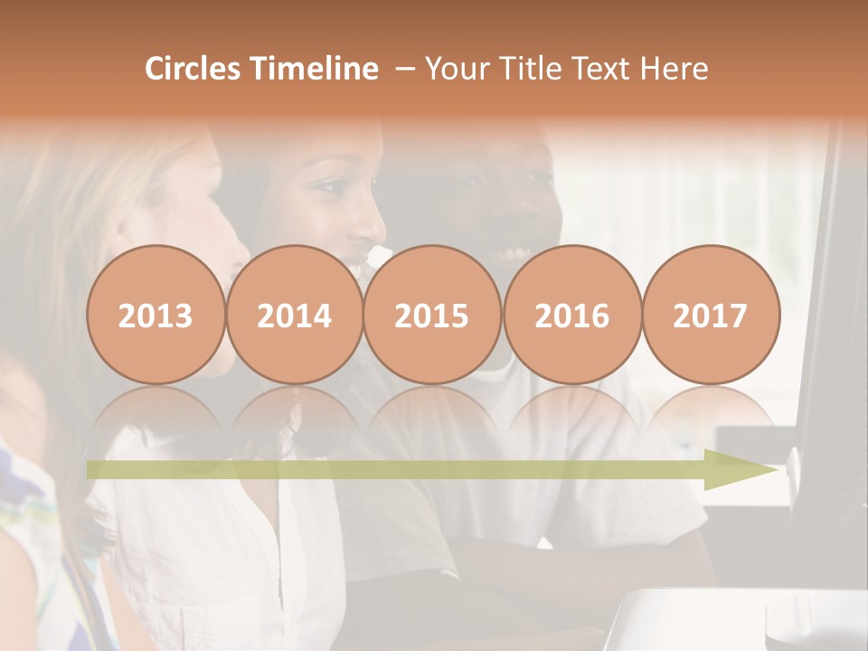 College Students In A Computer Lab PowerPoint Template