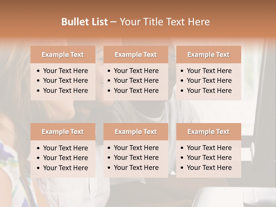College Students In A Computer Lab PowerPoint Template