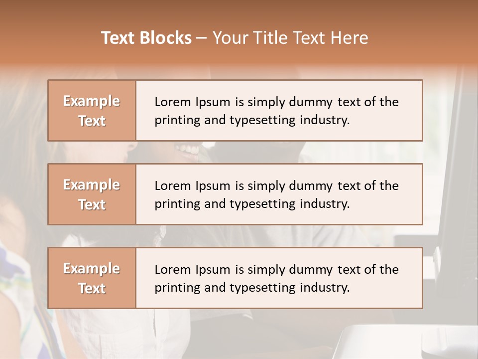 College Students In A Computer Lab PowerPoint Template