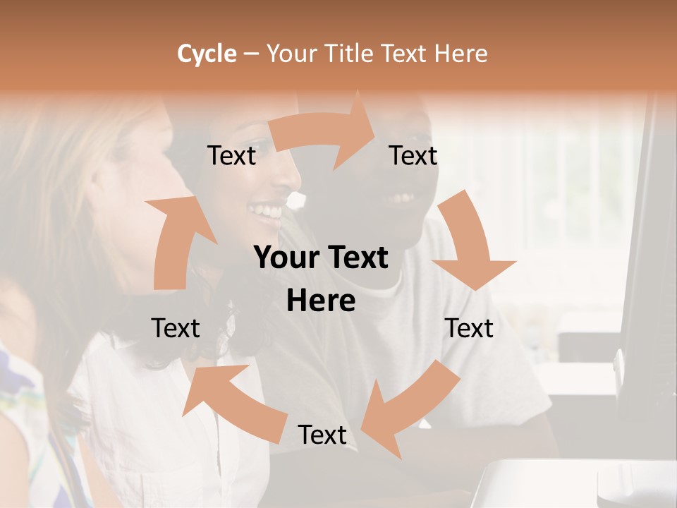 College Students In A Computer Lab PowerPoint Template