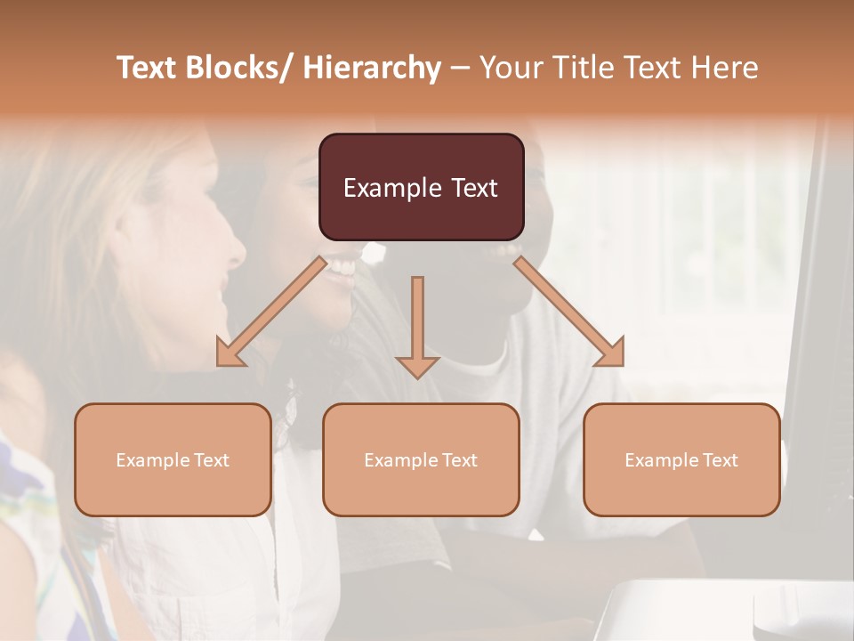 College Students In A Computer Lab PowerPoint Template
