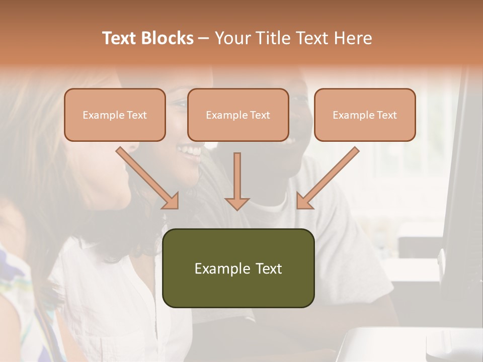 College Students In A Computer Lab PowerPoint Template