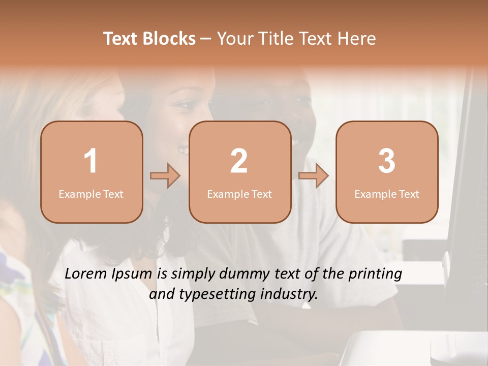 College Students In A Computer Lab PowerPoint Template