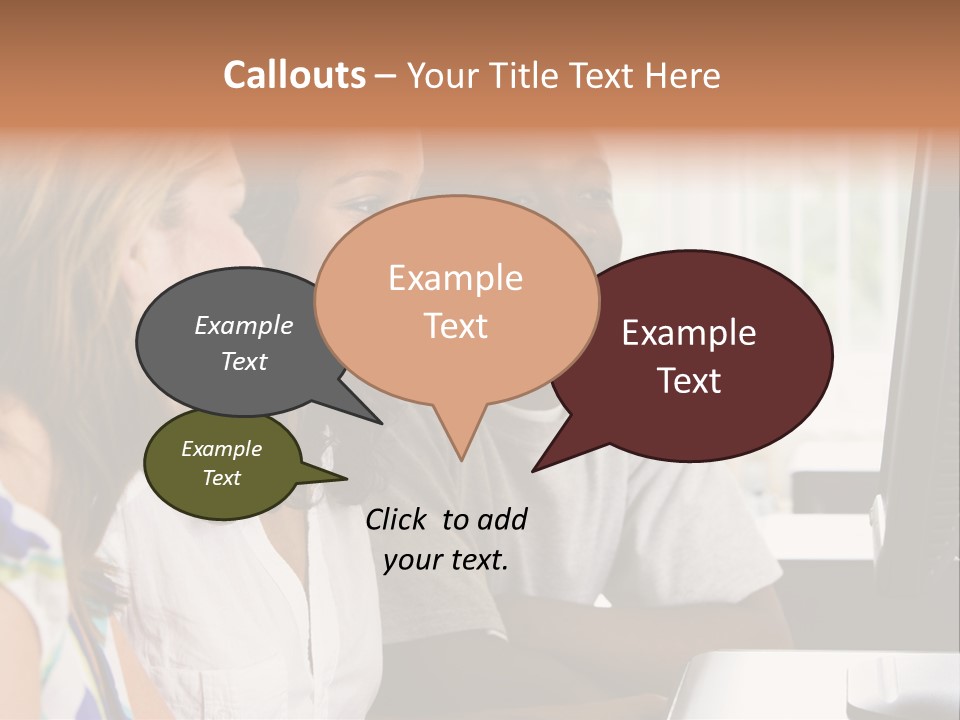 College Students In A Computer Lab PowerPoint Template