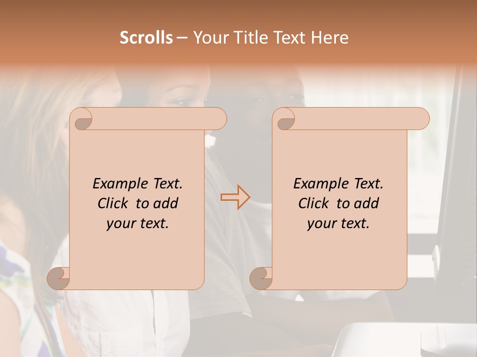 College Students In A Computer Lab PowerPoint Template