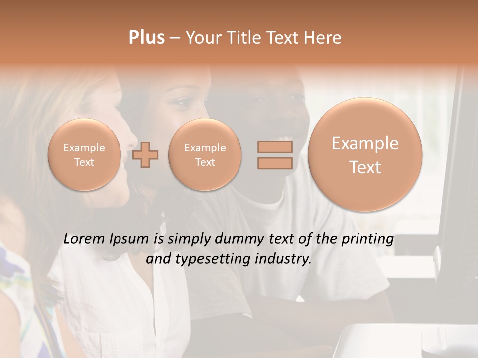 College Students In A Computer Lab PowerPoint Template
