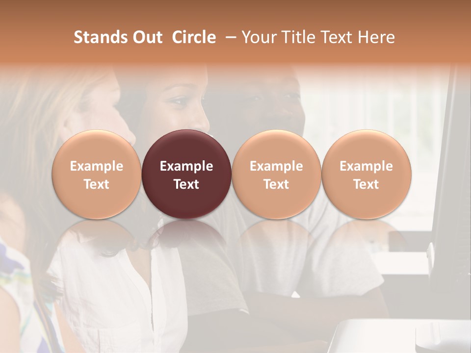 College Students In A Computer Lab PowerPoint Template