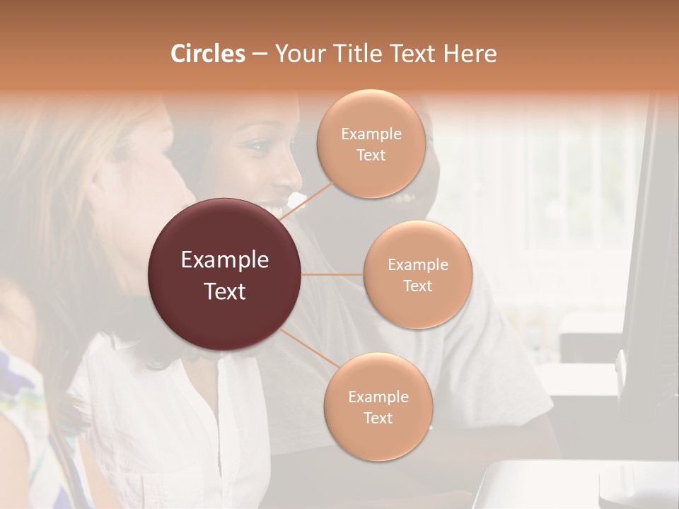 College Students In A Computer Lab PowerPoint Template