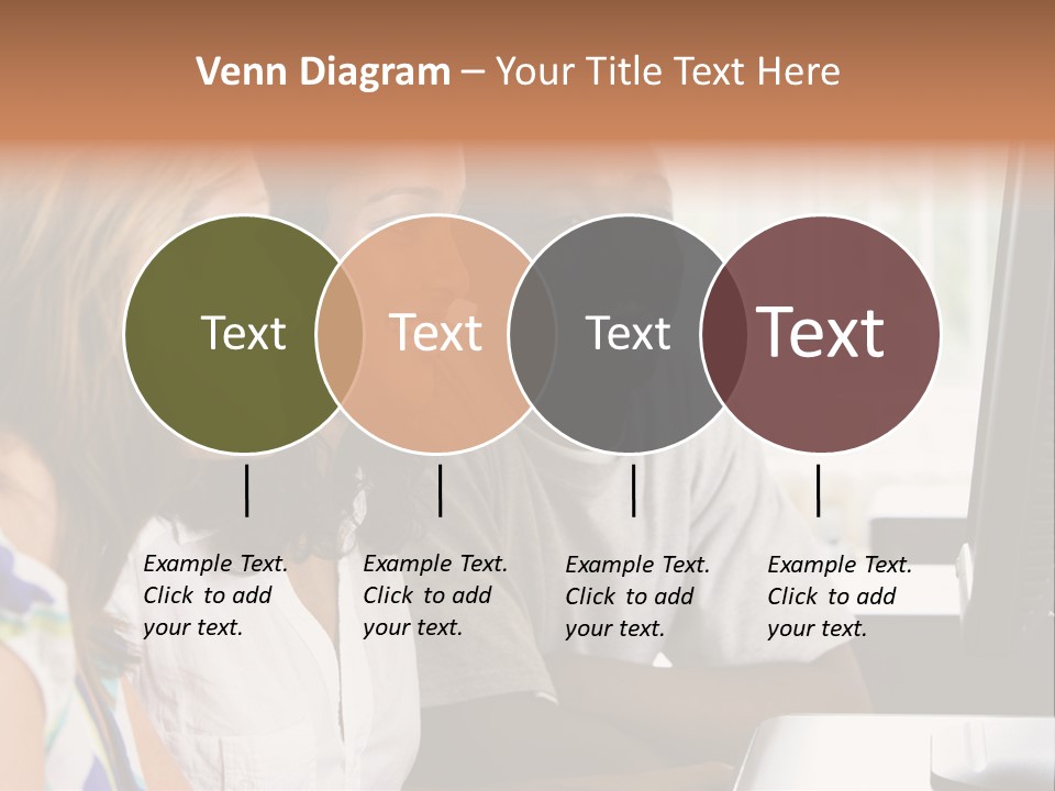 College Students In A Computer Lab PowerPoint Template