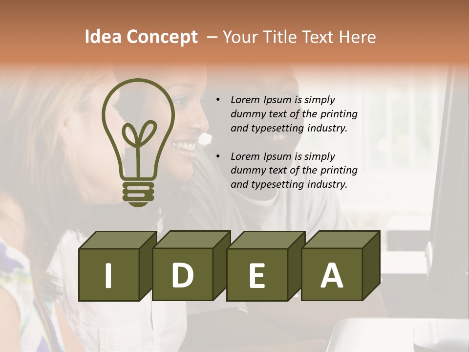 College Students In A Computer Lab PowerPoint Template