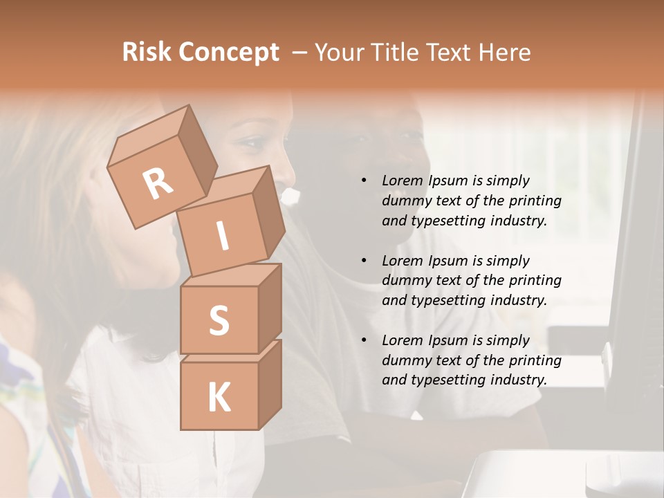College Students In A Computer Lab PowerPoint Template