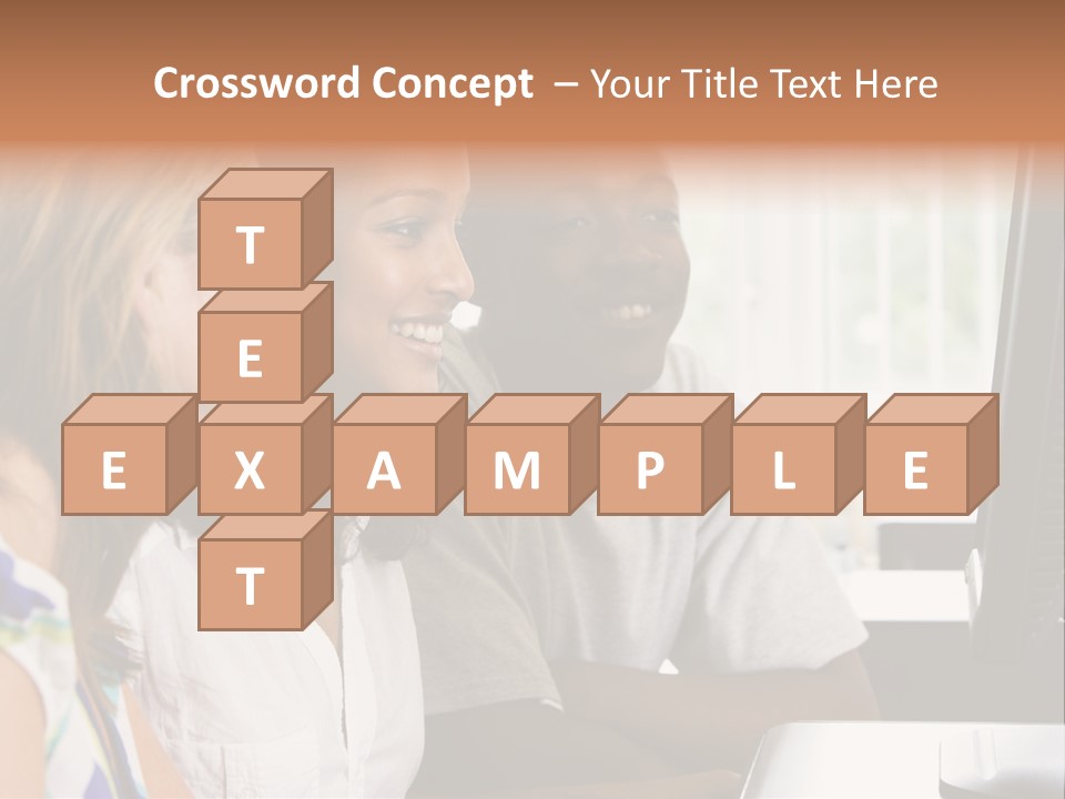 College Students In A Computer Lab PowerPoint Template