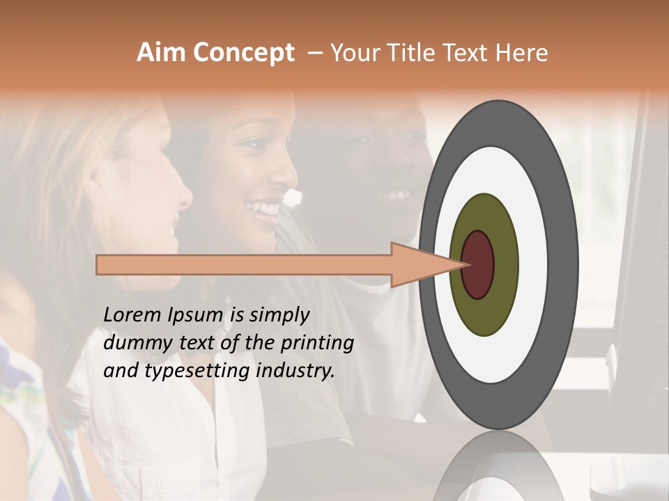 College Students In A Computer Lab PowerPoint Template