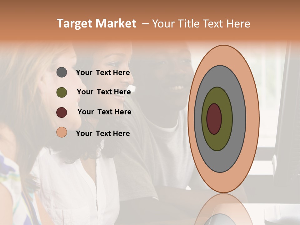 College Students In A Computer Lab PowerPoint Template