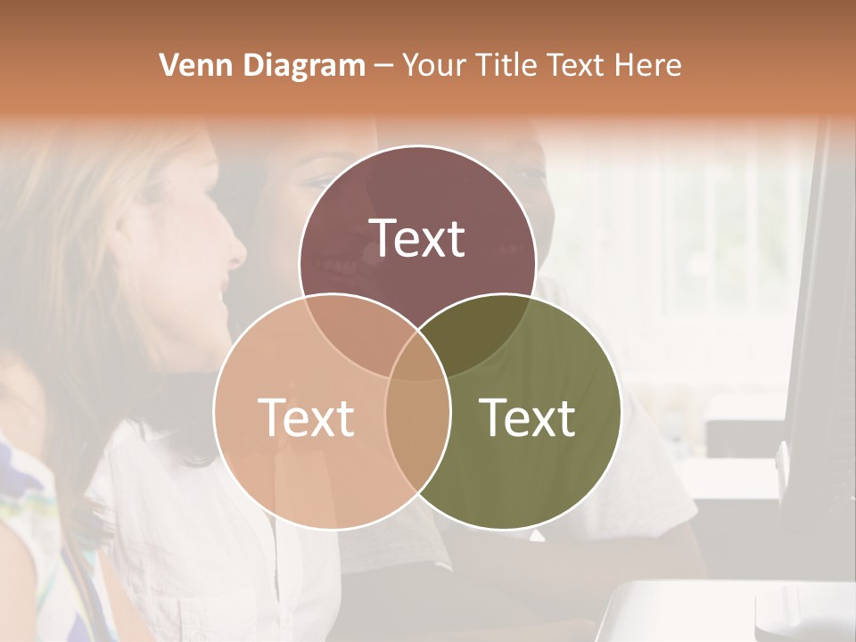 College Students In A Computer Lab PowerPoint Template