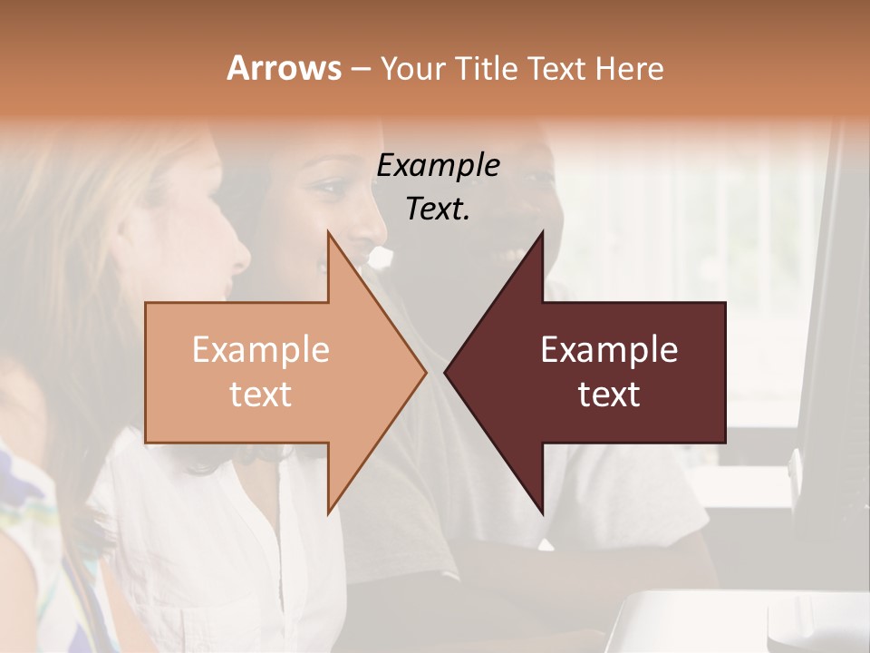 College Students In A Computer Lab PowerPoint Template