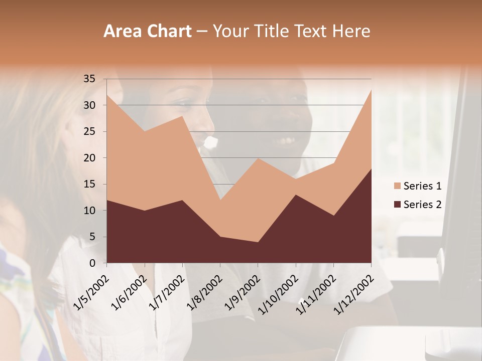 College Students In A Computer Lab PowerPoint Template