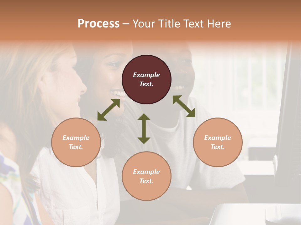 College Students In A Computer Lab PowerPoint Template