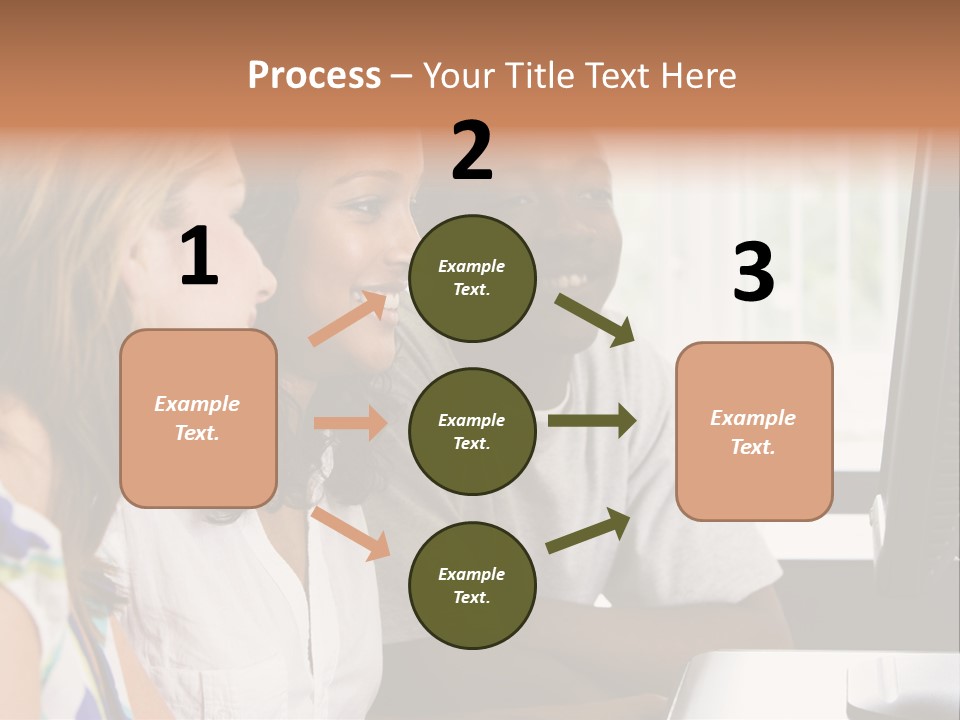College Students In A Computer Lab PowerPoint Template