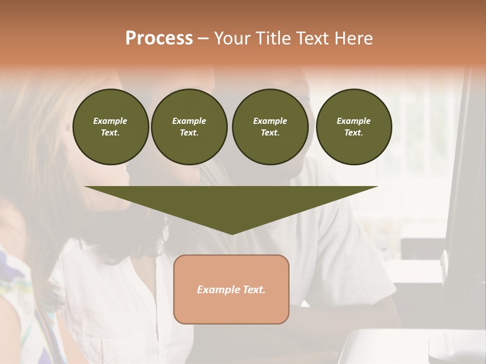 College Students In A Computer Lab PowerPoint Template