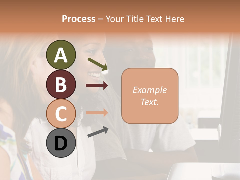 College Students In A Computer Lab PowerPoint Template
