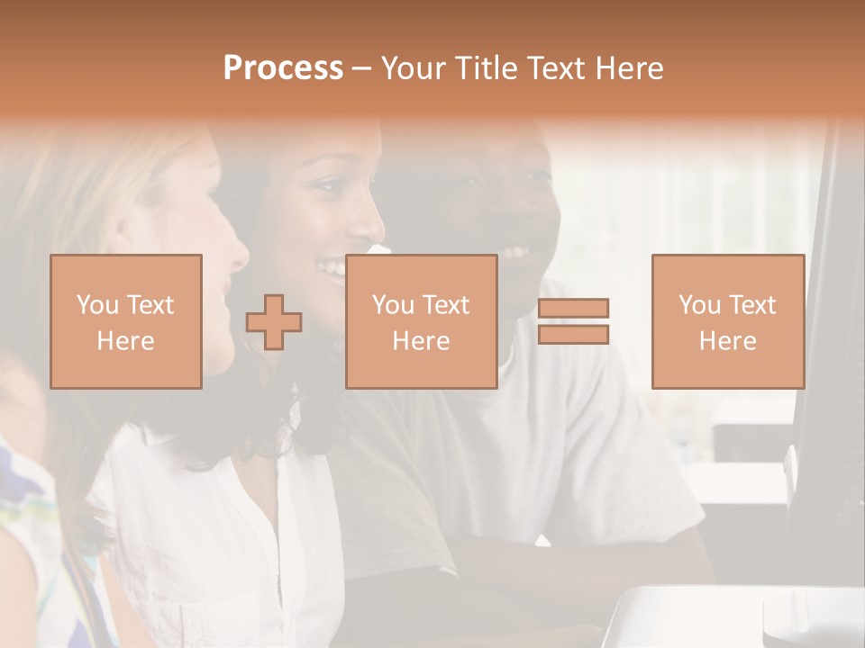 College Students In A Computer Lab PowerPoint Template