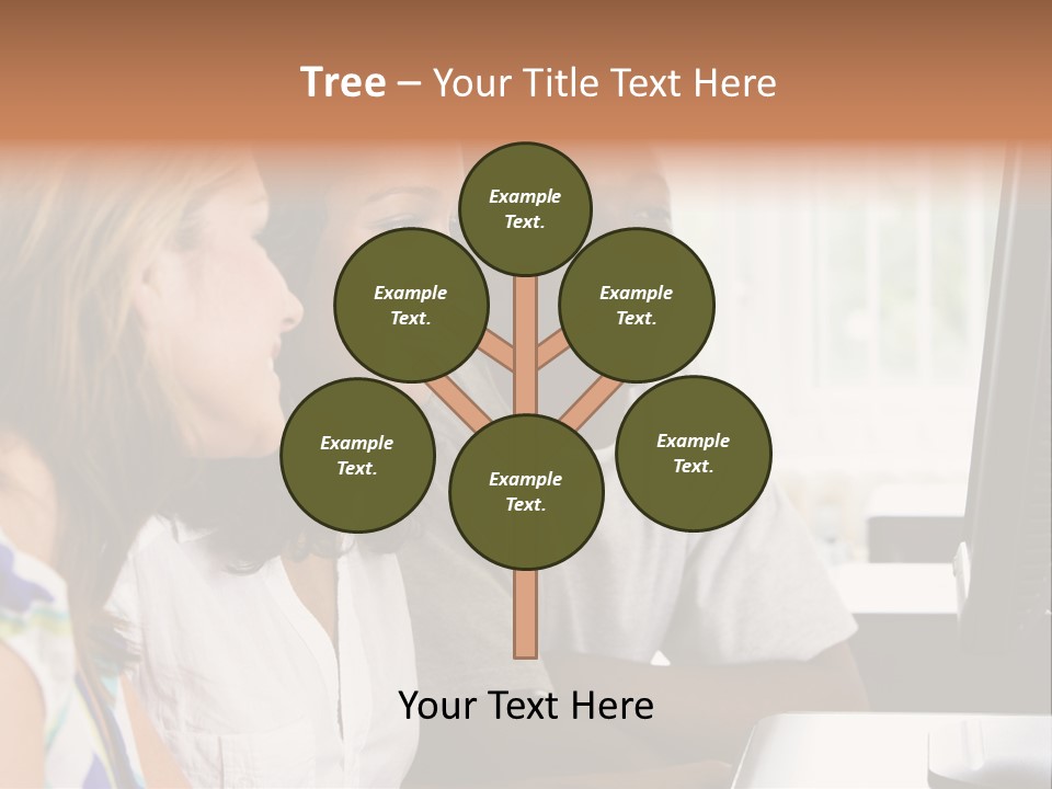 College Students In A Computer Lab PowerPoint Template