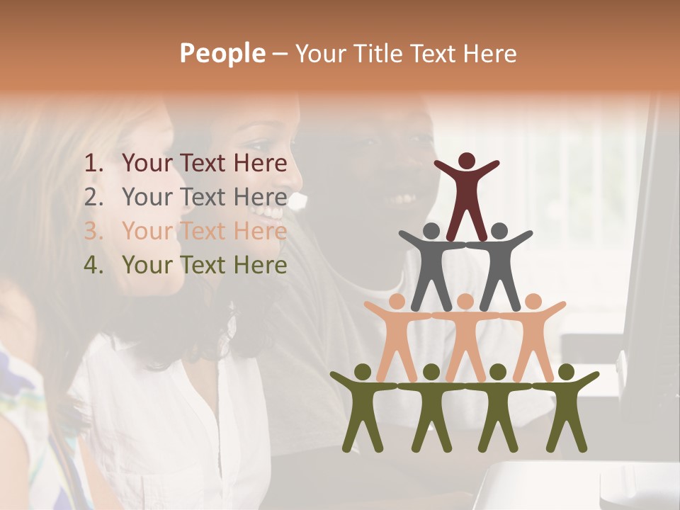 College Students In A Computer Lab PowerPoint Template