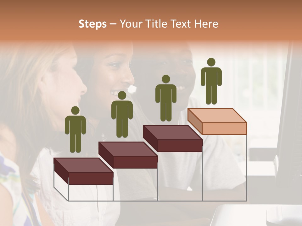 College Students In A Computer Lab PowerPoint Template