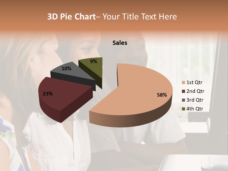 College Students In A Computer Lab PowerPoint Template