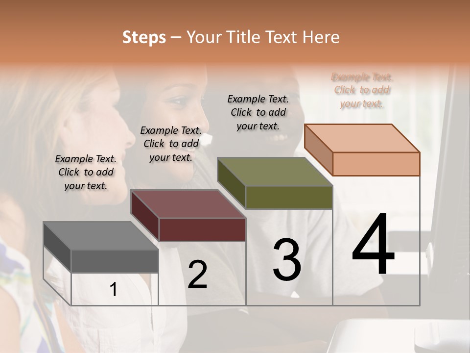 College Students In A Computer Lab PowerPoint Template