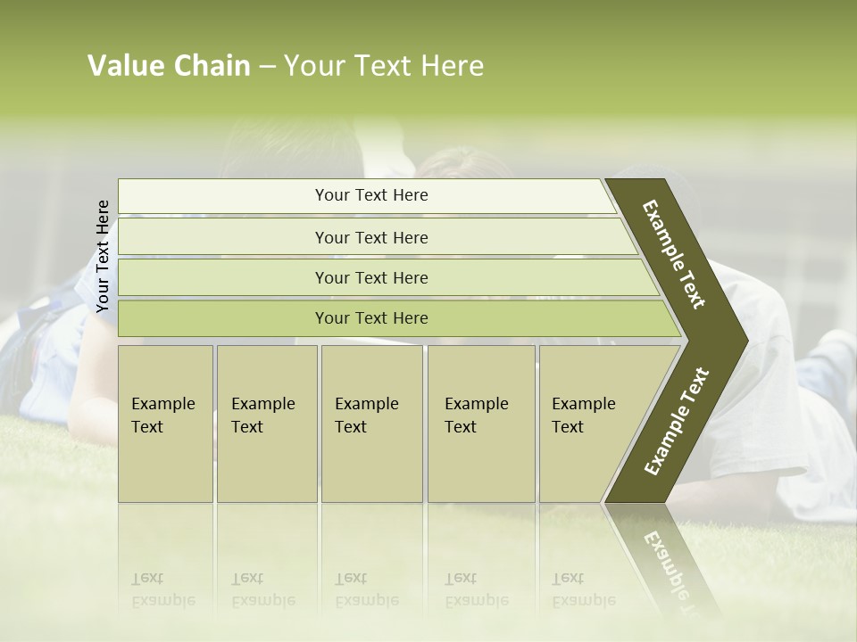 College Students Using Laptop On Campus Lawn, PowerPoint Template