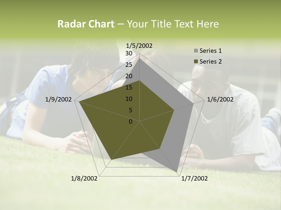 College Students Using Laptop On Campus Lawn, PowerPoint Template