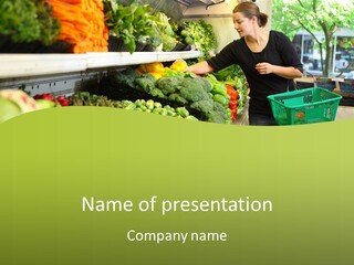 Woman Shopping In Produce Section PowerPoint Template