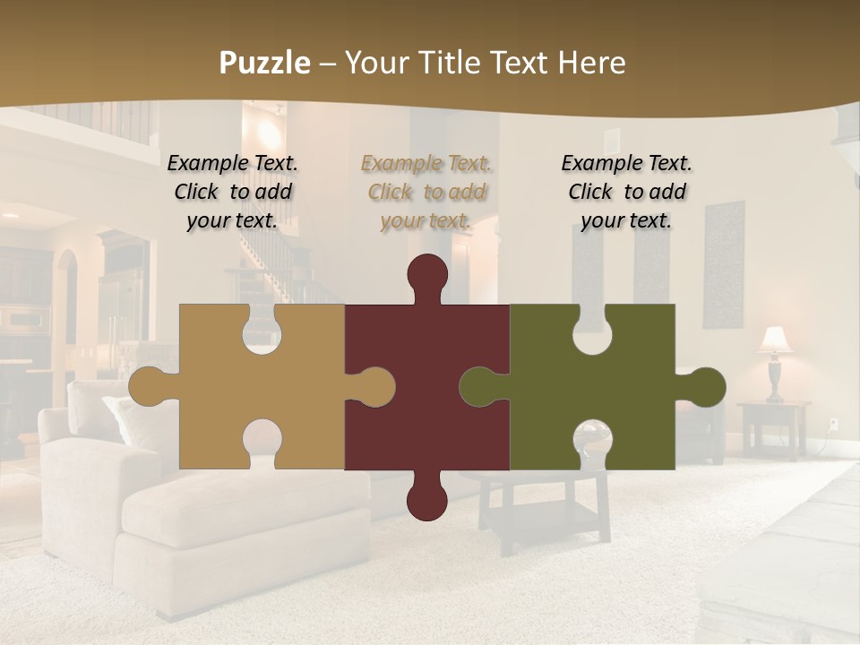 Beautiful Living Room Panorama In Modern Home PowerPoint Template