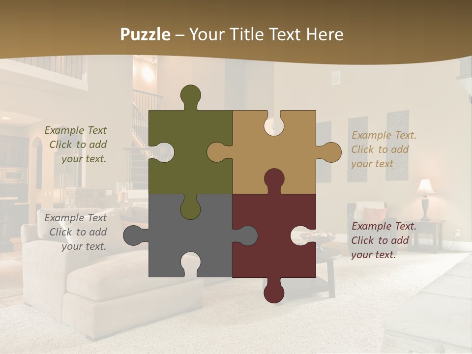 Beautiful Living Room Panorama In Modern Home PowerPoint Template