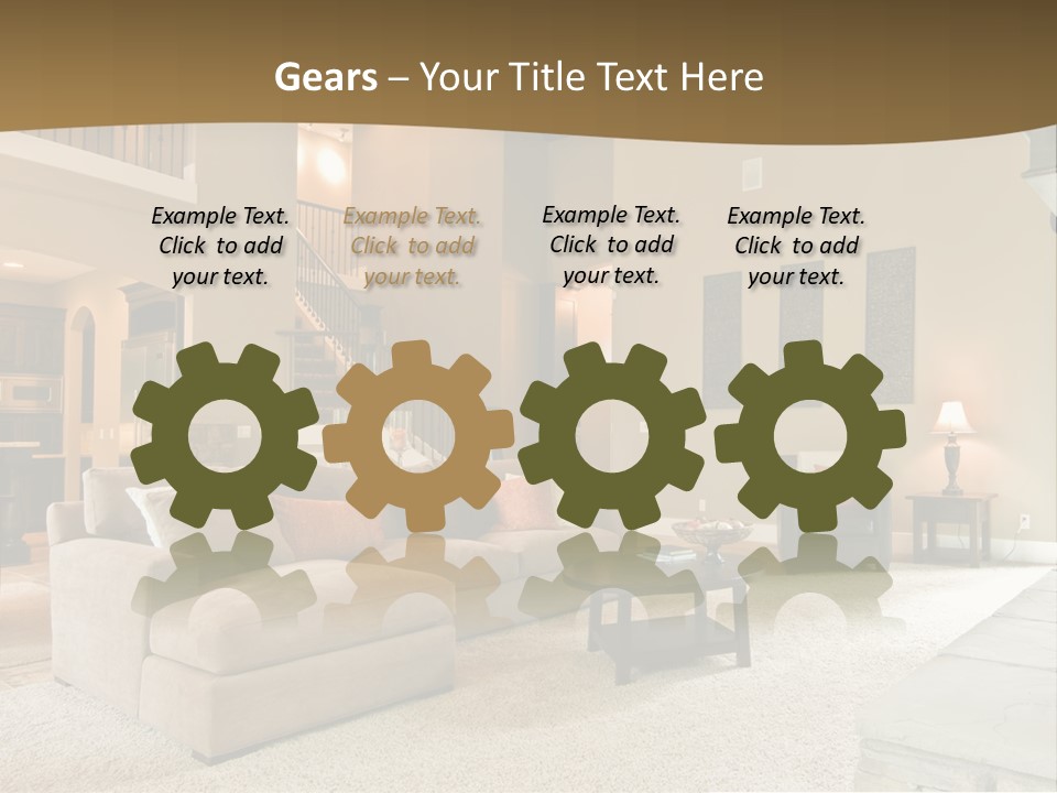 Beautiful Living Room Panorama In Modern Home PowerPoint Template