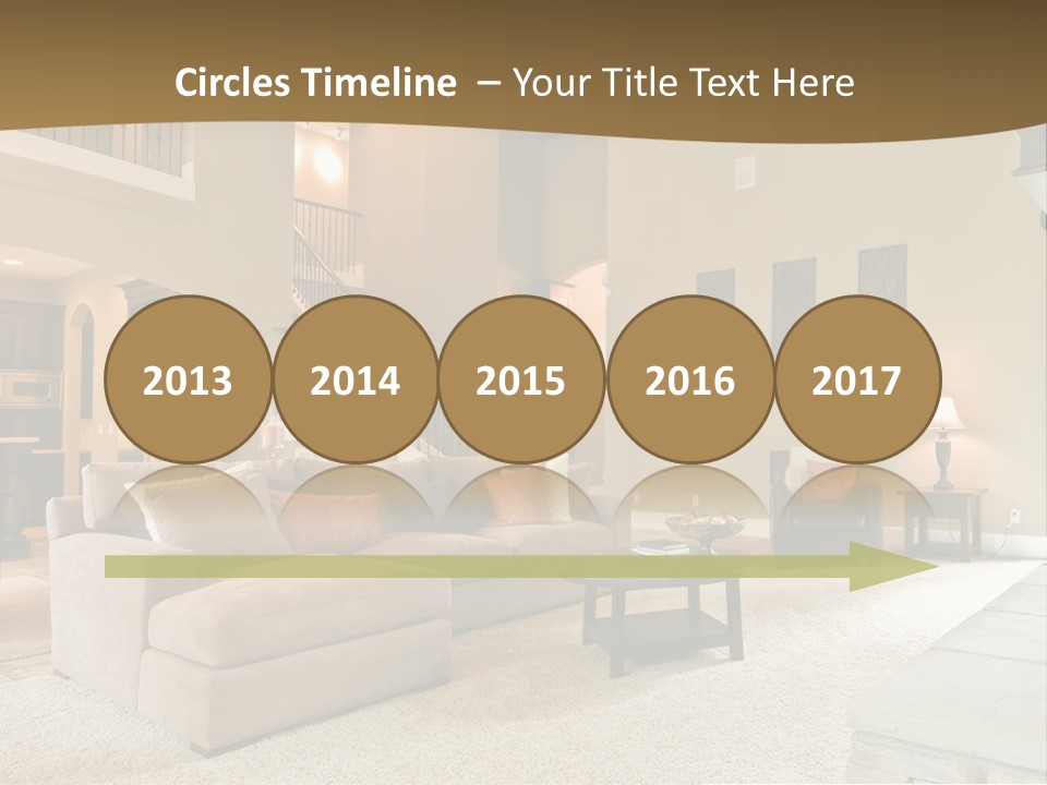 Beautiful Living Room Panorama In Modern Home PowerPoint Template