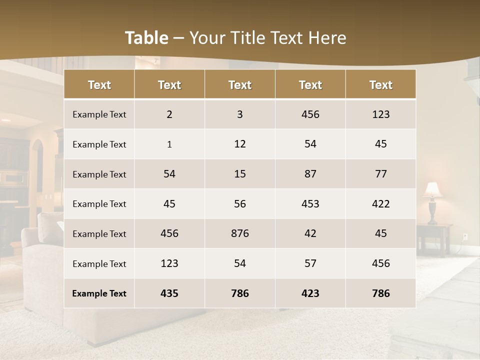 Beautiful Living Room Panorama In Modern Home PowerPoint Template