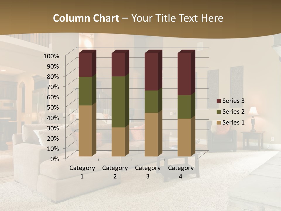 Beautiful Living Room Panorama In Modern Home PowerPoint Template