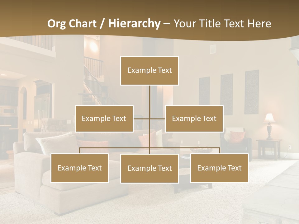Beautiful Living Room Panorama In Modern Home PowerPoint Template