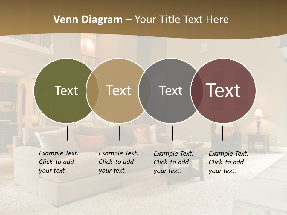 Beautiful Living Room Panorama In Modern Home PowerPoint Template