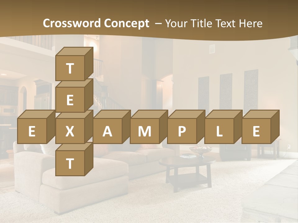 Beautiful Living Room Panorama In Modern Home PowerPoint Template