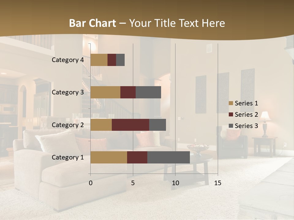 Beautiful Living Room Panorama In Modern Home PowerPoint Template