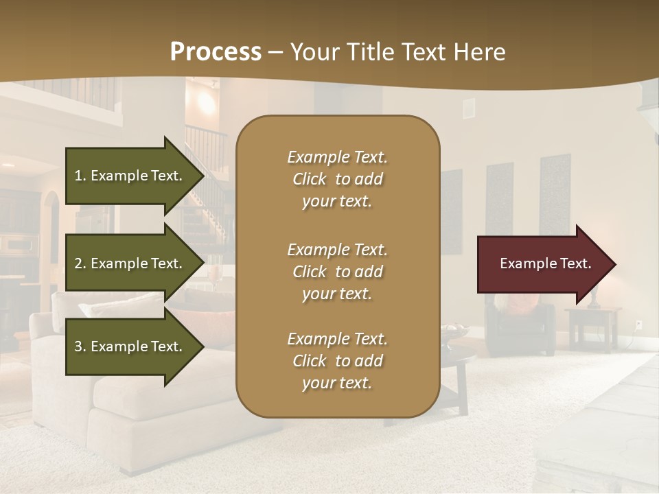 Beautiful Living Room Panorama In Modern Home PowerPoint Template