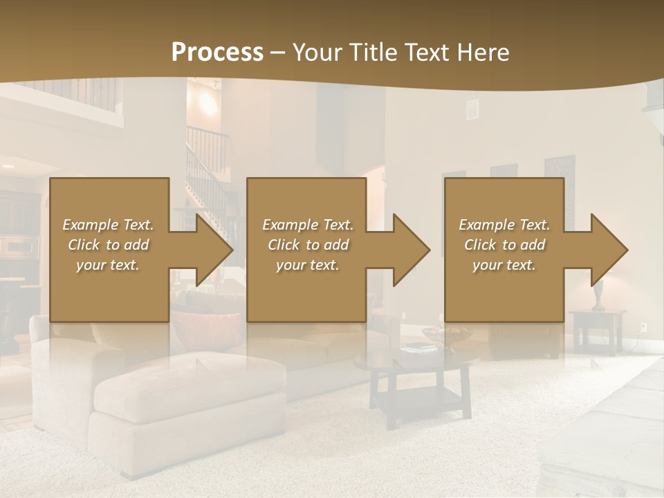 Beautiful Living Room Panorama In Modern Home PowerPoint Template