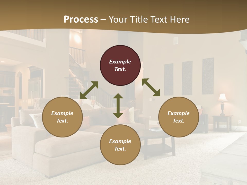 Beautiful Living Room Panorama In Modern Home PowerPoint Template