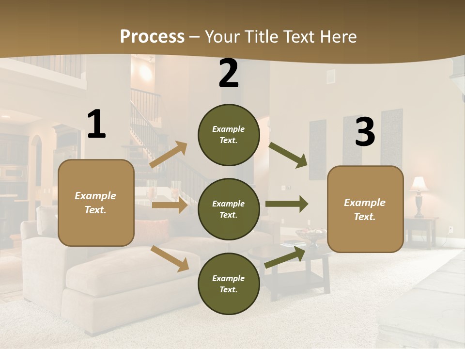 Beautiful Living Room Panorama In Modern Home PowerPoint Template