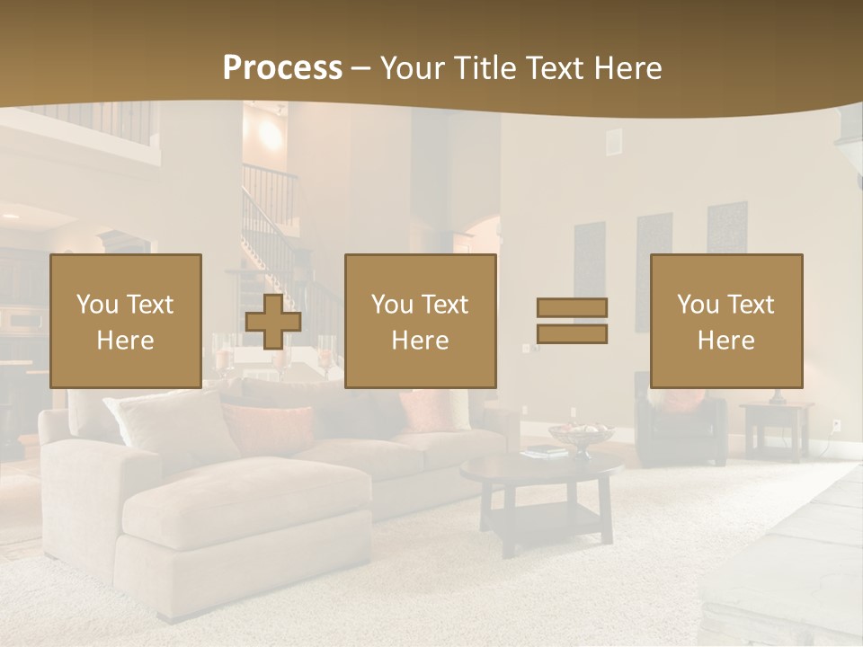 Beautiful Living Room Panorama In Modern Home PowerPoint Template