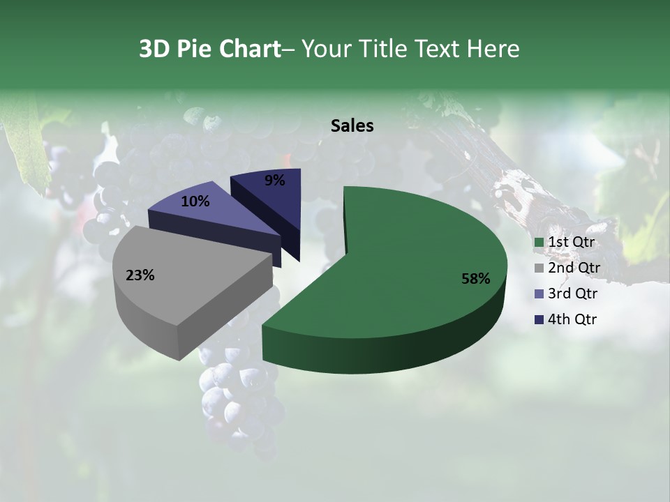 Ripe Merlot Grapes On Vine In Vineyard PowerPoint Template